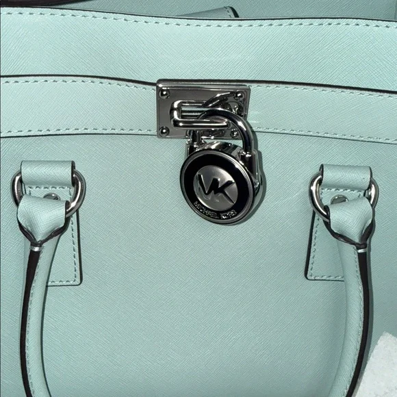 NWOT Authentic Michael Kors Hamilton East West Celadon Satchel - Picture 5 of 13
